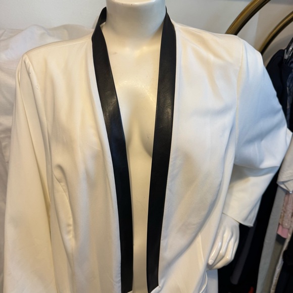 Torrid Ivory Jacket with Black Faux Leather Trim Accents (4) - Picture 7 of 14